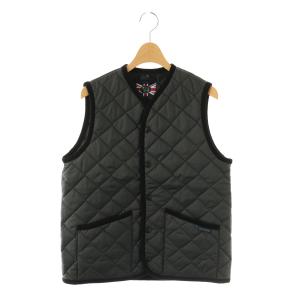 キルティングベスト 前開き 中綿 38 黒 /NR OS