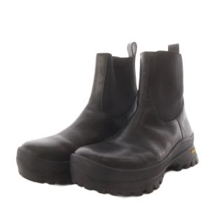 Vibram サイドゴアブーツ ショート プラットフォーム レザー 38 ブラック /YO26