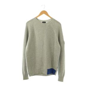コットンバイカラーニット セーター 長袖 L グレー /HK OS SH