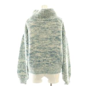 Loungedress GALLARDAGALANTE アルパカ混 ニット セーター ハイネック F ブルーグリーン ホワイト /DF OS
