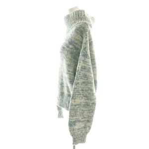 Loungedress GALLARDAGALANTE アルパカ混 ニット セーター ハイネック F ブルーグリーン ホワイト /DF OS