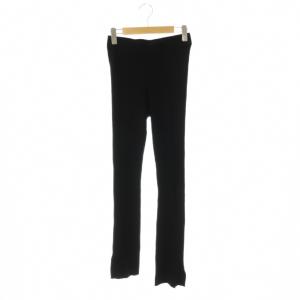 リブパンツ ニットパンツ スリムパンツ ブラック /DF OS