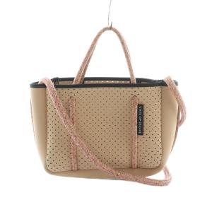 MICRO 2WAY ハンドバッグ ショルダーバッグ パンチング加工 ピンク /MI OS