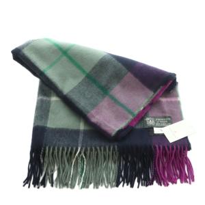 Johnstons of Elgin ジョンストンズ オブ エルガン マフラー カシミヤ チェック柄 パープル 1736-343-3302