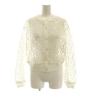 25SS フラワーレースニットカーディガン シアー F ホワイト /DF OS