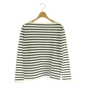 25SS SEATTLE度詰めボーダーボートネックニット カットソー 白 黒 /MI OS