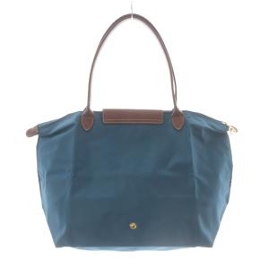 Longchamp ルプリアージュ ナイロン トートバッグ ハンドバッグ 青 ブルー 茶 ブラウン /SR