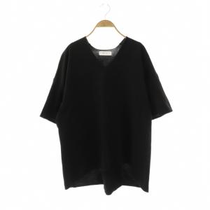 24SS Oversized round T/SH カットソー Tシャツ 五分袖 コットン F 黒 /NR