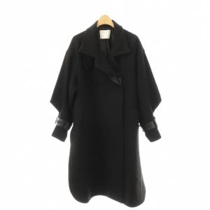 Cashmere blend poncho CT コート カシミヤ混 38 ブラック /DO OS