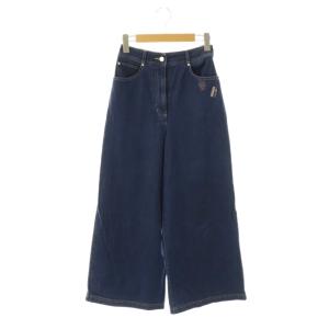 デニムワイドパンツ ジーンズ 刺繍 36 インディゴ /CX OS