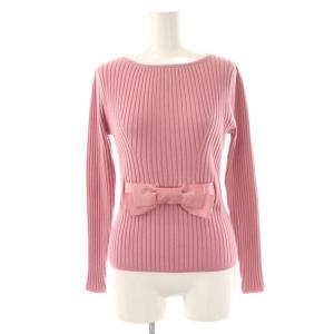 リブニットプルオーバー リボン 38 ピンク /DF OS