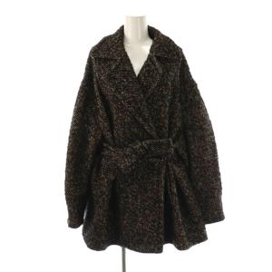MIX LOOP TWEED BOX COAT コート アウター ベルト付き 2 ブラック /HK OS