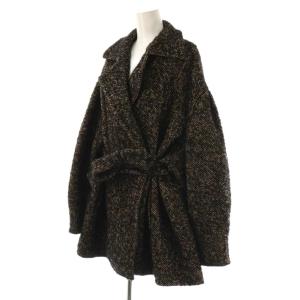 CLANE MIX LOOP TWEED BOX COAT コート アウター ベルト付き 2 ブラック /HK OS