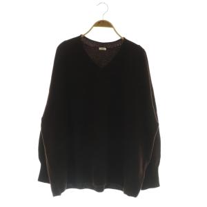 24AW Fineニュージーウール ニュアンス Vプルオーバー ニット セーター 長袖 ブラウン /MY