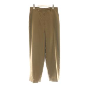 24AW ライトカルゼ センタープレスストレートパンツ 38 茶色 ブラウン 無地 ターンアップ裾 /AG