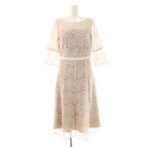 ライトケミカルフラワーレースワンピース 38 ベージュ /ES OS SH