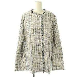 CREVON TRUDEL ツイードジャケット 42 ホワイト マルチカラー /DO OS SH