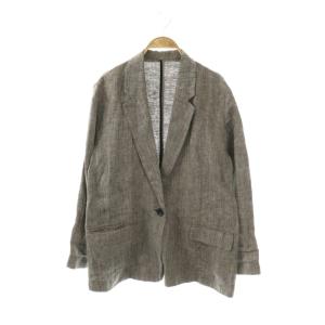 24SS リネンエアリージャケット テーラードジャケット ヘリンボーン 36 グレー /DF OS SH