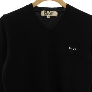 PLAY Comme des Garçons AZ-N017 AD2008 Vネックニット セーター S ブラック /ES OS