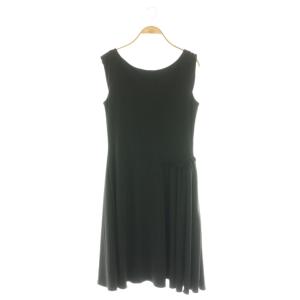 スウィングフレアー マットストレッチ ワンピース ひざ丈 42 ブラック 30305 /DF OS