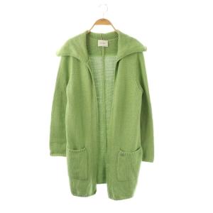 ウイングカラーロングカーディガン ライトグリーン 35226