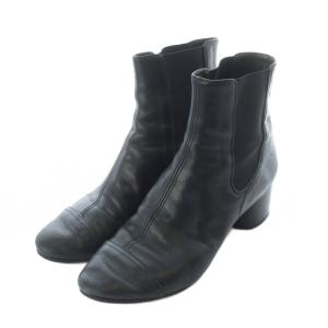 ISABEL MARANT ショートブーツ サイドゴア レザー 本革 37 23.5cm 24.0cm 黒 ブラック ポインテッドトゥ