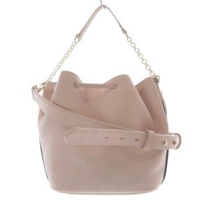 BALLY レザー 巾着 ショルダーバッグ ロゴ ピンク /SR