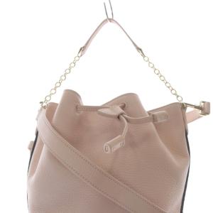 BALLY レザー 巾着 ショルダーバッグ ロゴ ピンク /SR