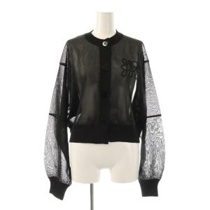 25SS シアーロゴカーディガン F ブラック /ES OS