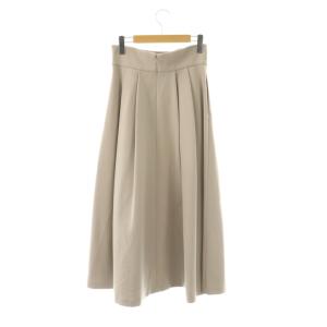 UNITED ARROWS T/R タック ボリューム フレアスカート 38 グレージュ /ES OS