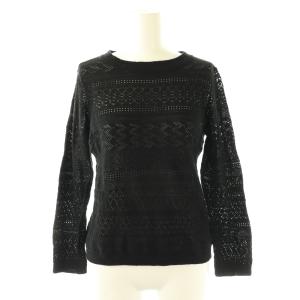 コットンレースニット セーター ブラック /ES OS