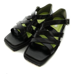 ワイド ネット フラット サンダル WIDE NET FLAT SANDAL S 黒 ブラック /SS