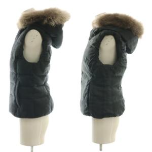 ANAYI リバーシブル ダウンベスト 36 紺 ネイビー 黒 ブラック /AQ OS