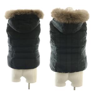 ANAYI リバーシブル ダウンベスト 36 紺 ネイビー 黒 ブラック /AQ OS