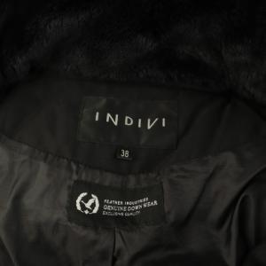 INDIVI フーデットファーダウンコート 38 ブラック /MY OS