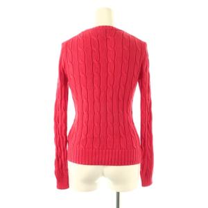 POLO RALPH LAUREN PIMA COTTON ケーブルセーター ニット 長袖 XS レッド /HK OS