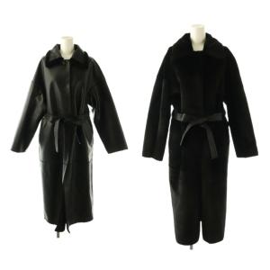 VINTAGE MANY WAY FAKE BOA COAT コート F ブラック /DO OS