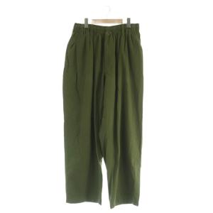 ワイド イージーパンツ ハイウエスト コットン カーキ /MY OS