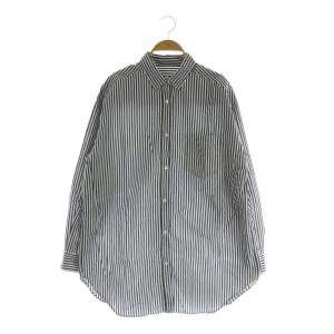 ストライプ 長袖 シャツ オーバーサイズ F ネイビー /MY OS