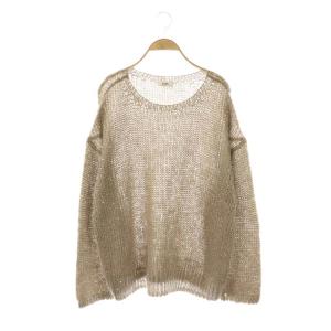 24AW モヘヤMIXスパンコールプルオーバー ニット セーター モカ /DF OS
