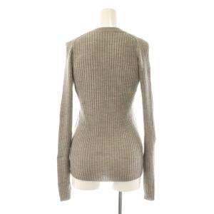L'Appartement WIDE RIB CREW NECK KNIT ニット カットソー ウール グレージュ /DO OS