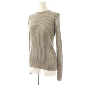 L'Appartement WIDE RIB CREW NECK KNIT ニット カットソー ウール グレージュ /DO OS