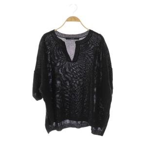 25SS 裏天竺キーネックプルオーバー ニット カットソー ネイビー /CX OS