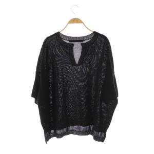 Framework 25SS 裏天竺キーネックプルオーバー ニット カットソー ネイビー /CX OS