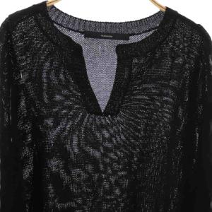 Framework 25SS 裏天竺キーネックプルオーバー ニット カットソー ネイビー /CX OS