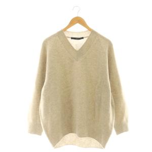 25AW ラグランスリーブ Vネックプルオーバー ニット セーター ウール F モカブラウン 25-080-220-2160-4-0