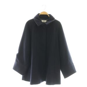 25AW 尾州ウールスーパー100Aラインコート アウター ステンカラー 38 ネイビー /CX OS