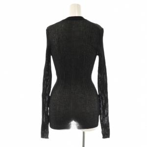 L'Appartement 24SS Cotton Nylon リブニット カットソー シアー ブラック /CX OS