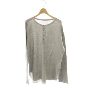 ワッフルTシャツ カットソー ヘンリーネック グレー /CX OS SH