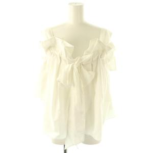 25SS オフショルリボンブラウス 半袖 プルオーバー F 白 /NR OS SH